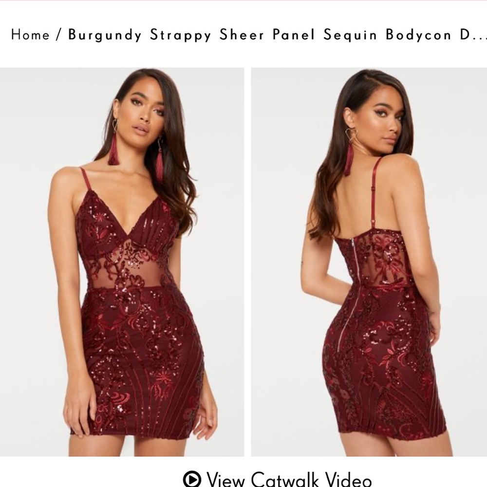 Burgandy sequins dress